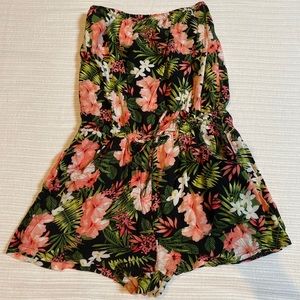 Strapless Flower Print jump suit.